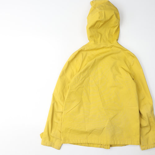 Joules Women's Yellow Rain Coat UK 8 Hooded Nautical