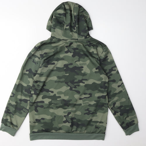 Marvel Boys Camouflage Hoodie 12 Years Pullover Green