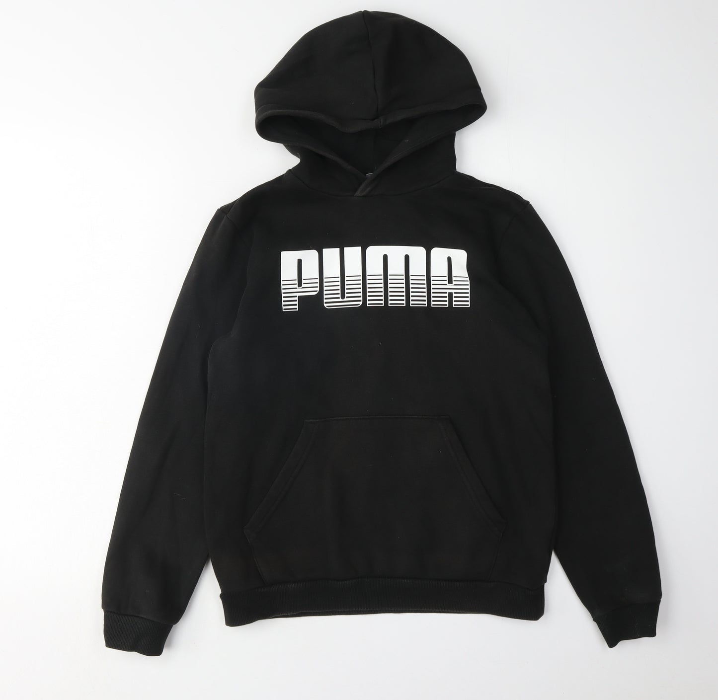 Puma Boys Black Hoodie Pullover, Size 13, Graphic Logo