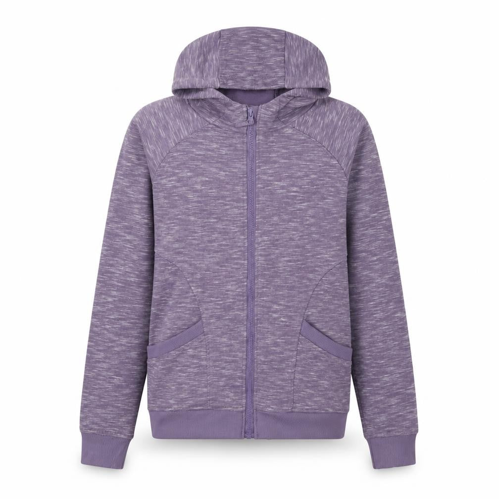Front view of Mountain Warehouse Women's Purple Full Zip Hoodie, size 8