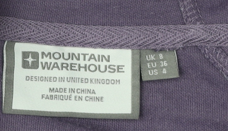 Mountain Warehouse Women's Purple Full Zip Hoodie Size 8