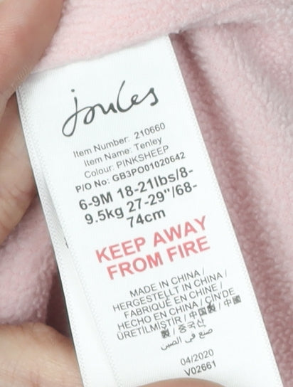 Joules Unisex Baby Pink Striped Hooded Jacket 6-9 Months