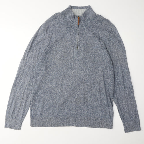 Fat Face Men's Blue High Neck Pullover Jumper Large