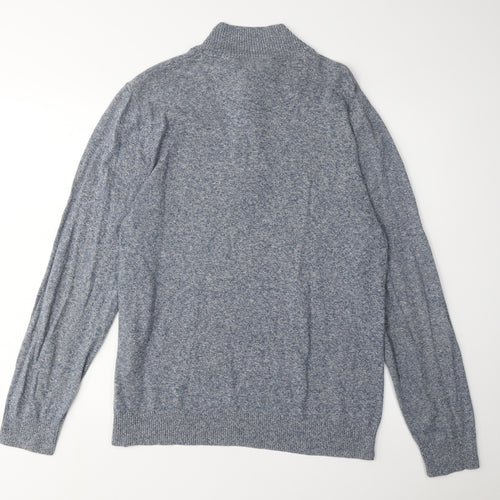 Fat Face Men's Blue High Neck Pullover Jumper Large