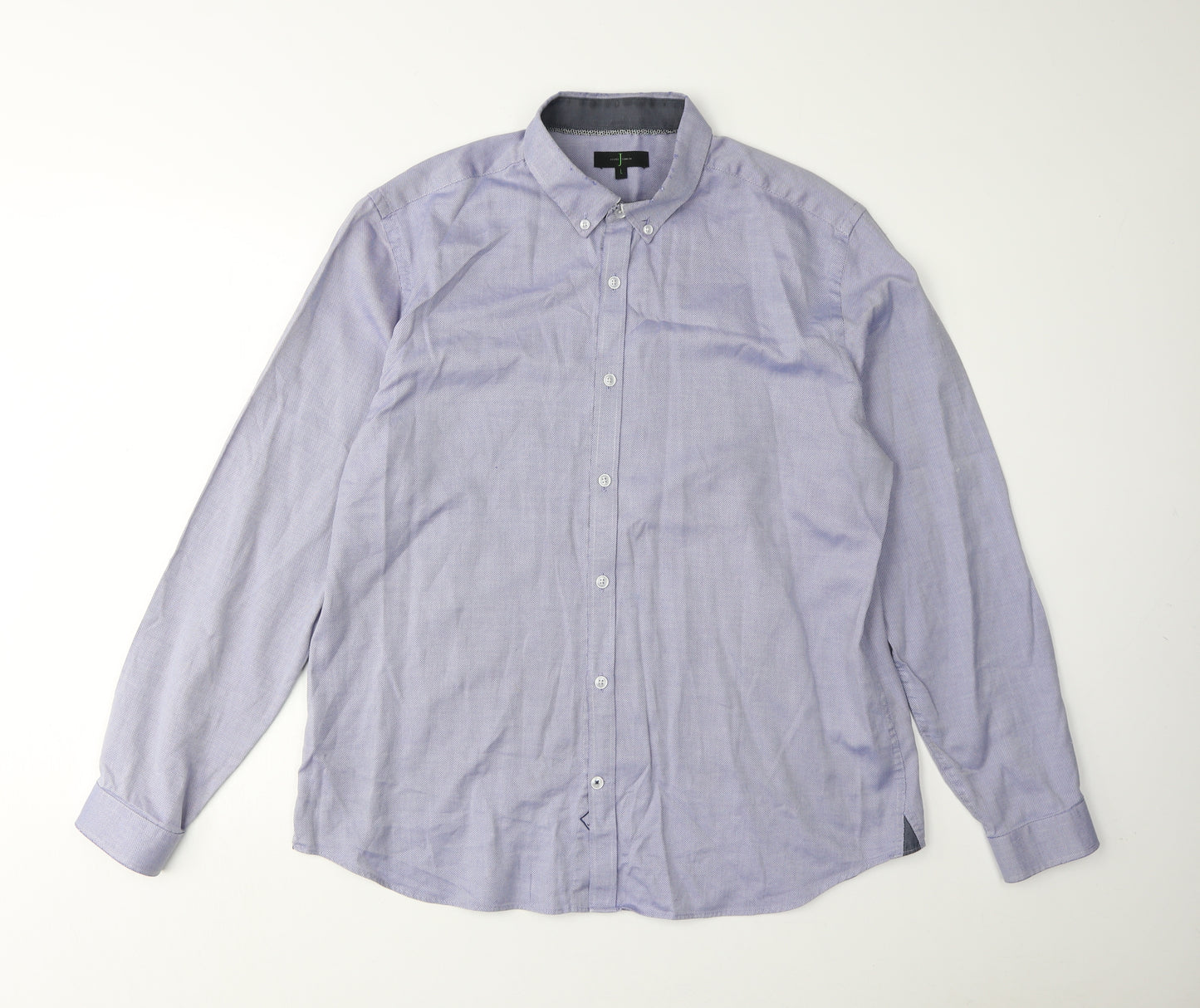 Jasper Conran Men's Blue Long Sleeve Button-Up Shirt L