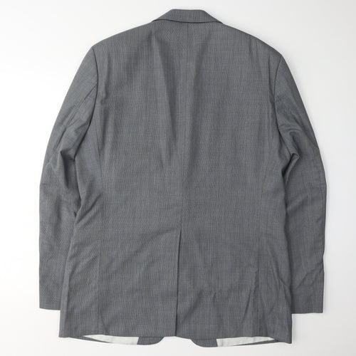 Hugo Boss Men's Grey Blazer, Size 42, Wool, Notch Lapel