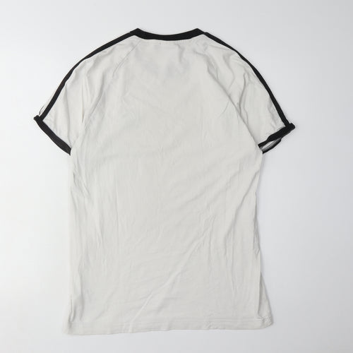 Adidas Men's White T-Shirt, Short Sleeve, Size S