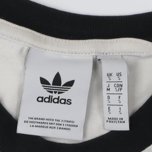 Adidas Men's White T-Shirt, Short Sleeve, Size S