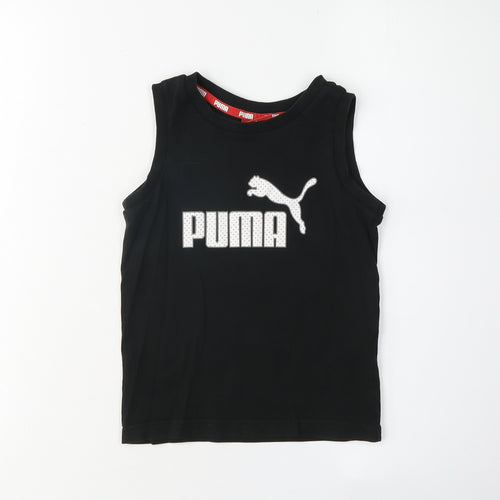 Puma Boys Black Sleeveless Tank Top 5-6 Years