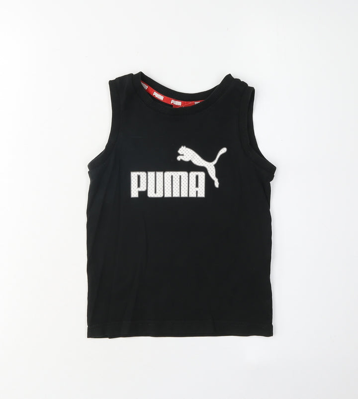 Puma Boys Black Sleeveless Tank Top 5-6 Years