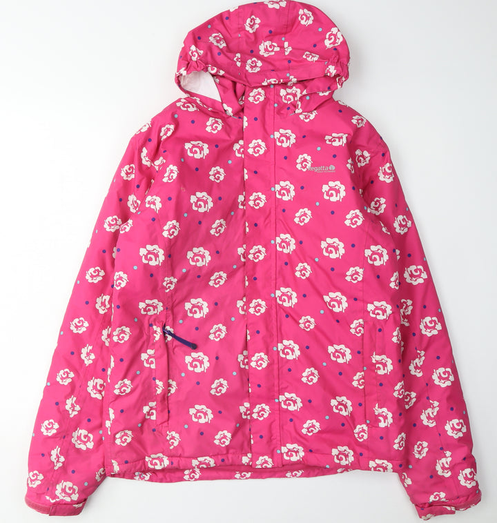 Regatta Girls' Pink Floral Rain Coat, Size 14
