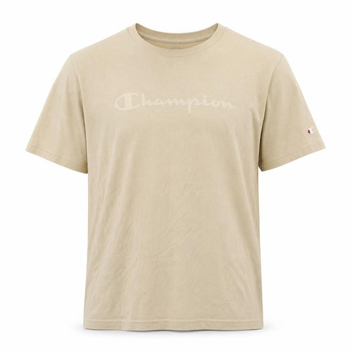 Champion Beige Men's T-Shirt Large Short Sleeve Cotton
