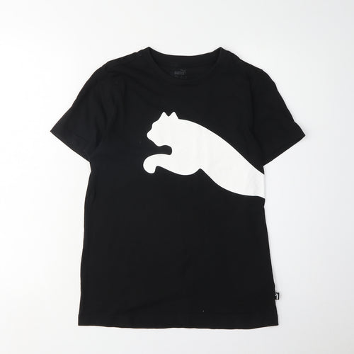 Puma Boys Black Graphic T-Shirt 13-14 Years