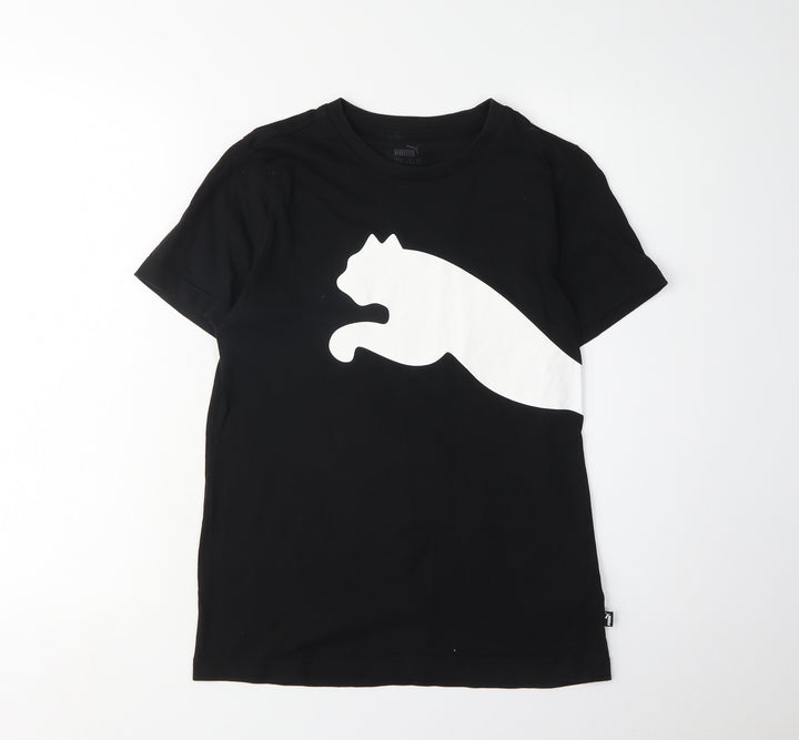 Puma Boys Black Graphic T-Shirt 13-14 Years