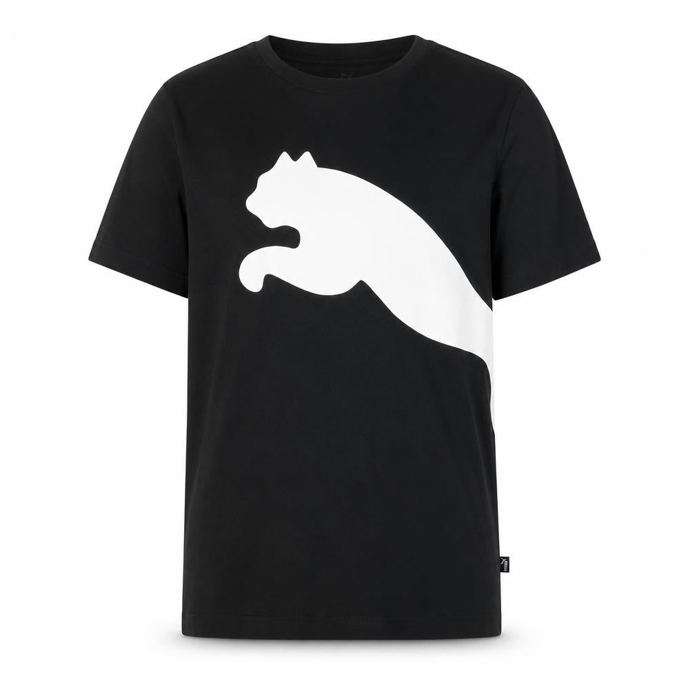 Front view of Puma boys’ black graphic t-shirt 13-14 years