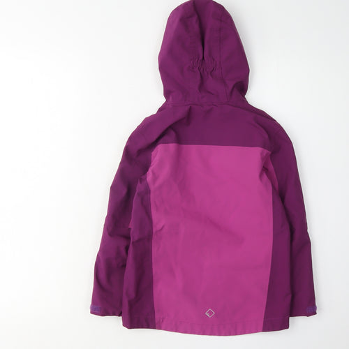 Regatta Girls Purple Hooded Jacket 5-6 Years - Waterproof Outdoor Coat