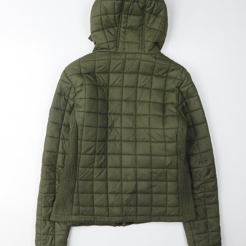 Superdry Women's Green Puffer Jacket, Size M