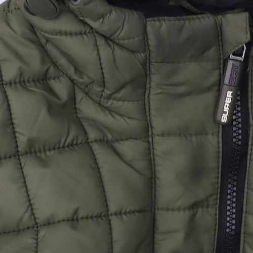 Superdry Women's Green Puffer Jacket, Size M