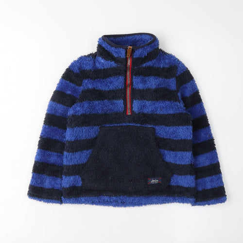 Joules Boys Blue Striped Fleece Sweatshirt 5-6 Years