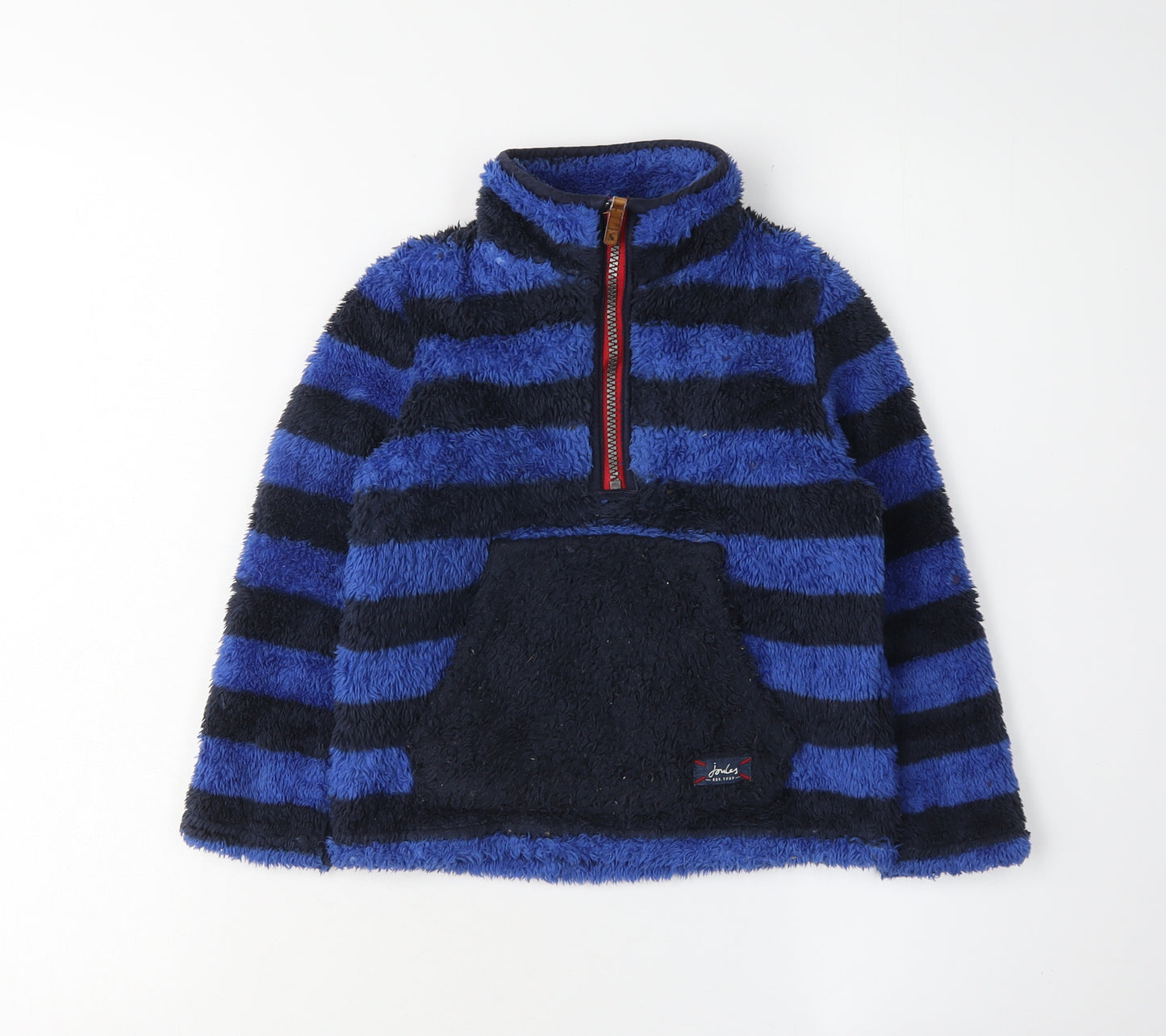 Joules Boys Blue Striped Fleece Sweatshirt 5-6 Years