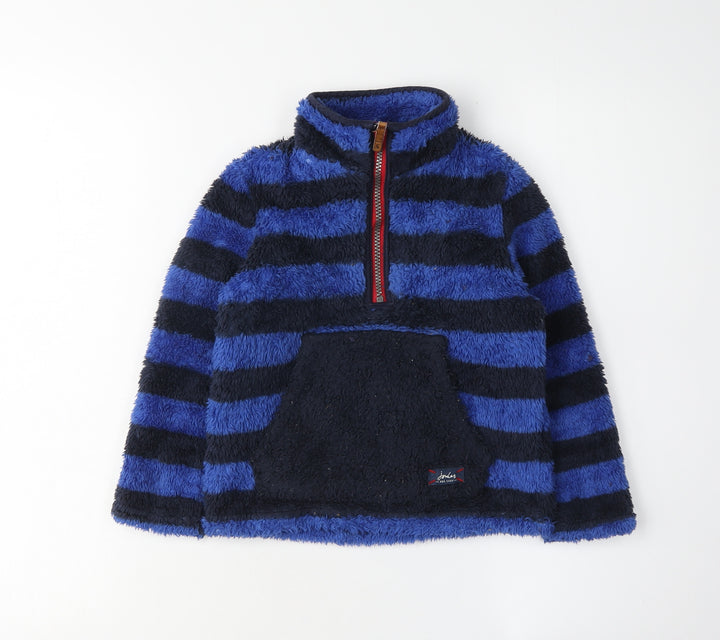 Joules Boys Blue Striped Fleece Sweatshirt 5-6 Years