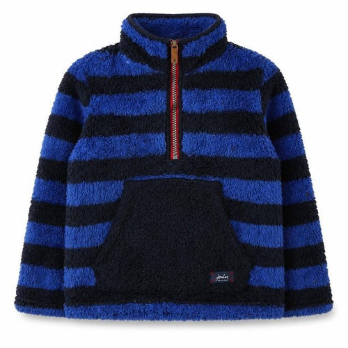 Joules Boys Blue Striped Fleece Sweatshirt 5-6 Years