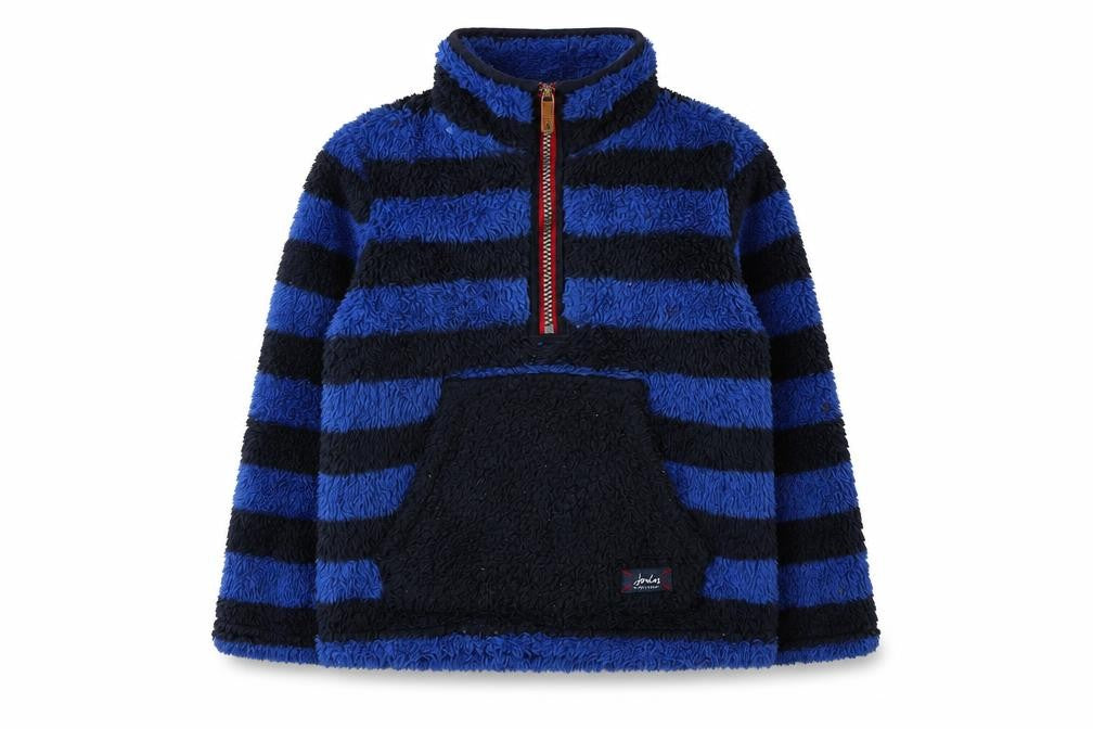 Joules Boys Blue Striped Fleece Sweatshirt 5-6 Years