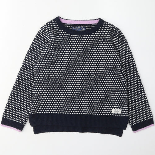 Joules Girls Blue Pullover Geometric Jumper 6 Years