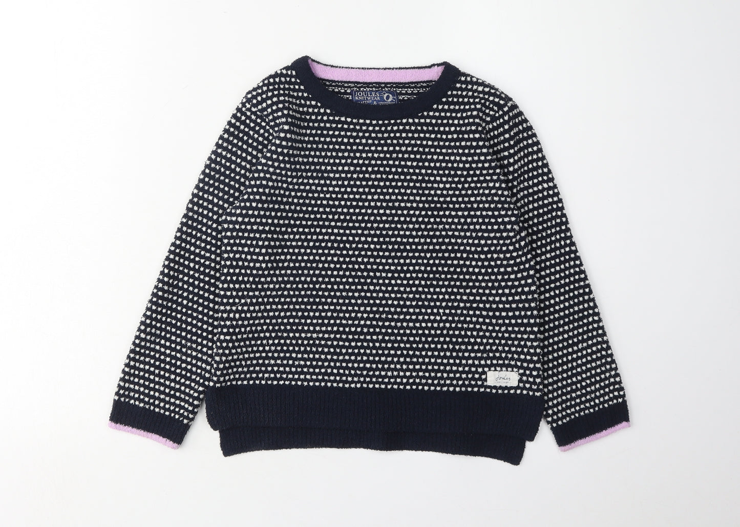 Joules Girls Blue Pullover Geometric Jumper 6 Years