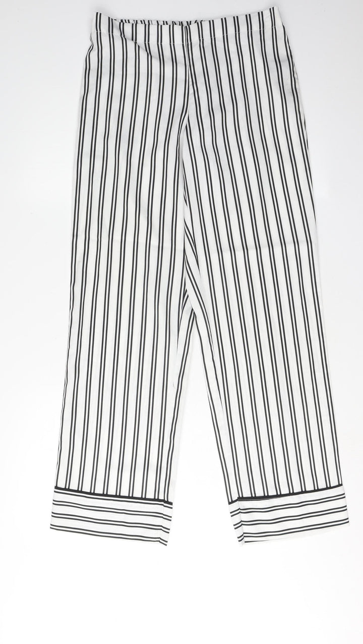 Jasper Conran Women's White Striped Cropped Trousers Size 8