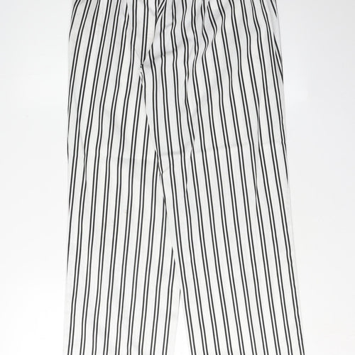 Jasper Conran Women's White Striped Cropped Trousers Size 8