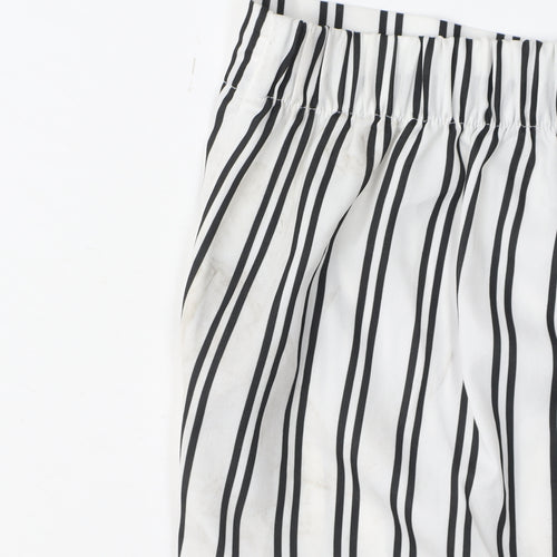 Jasper Conran Women's White Striped Cropped Trousers Size 8