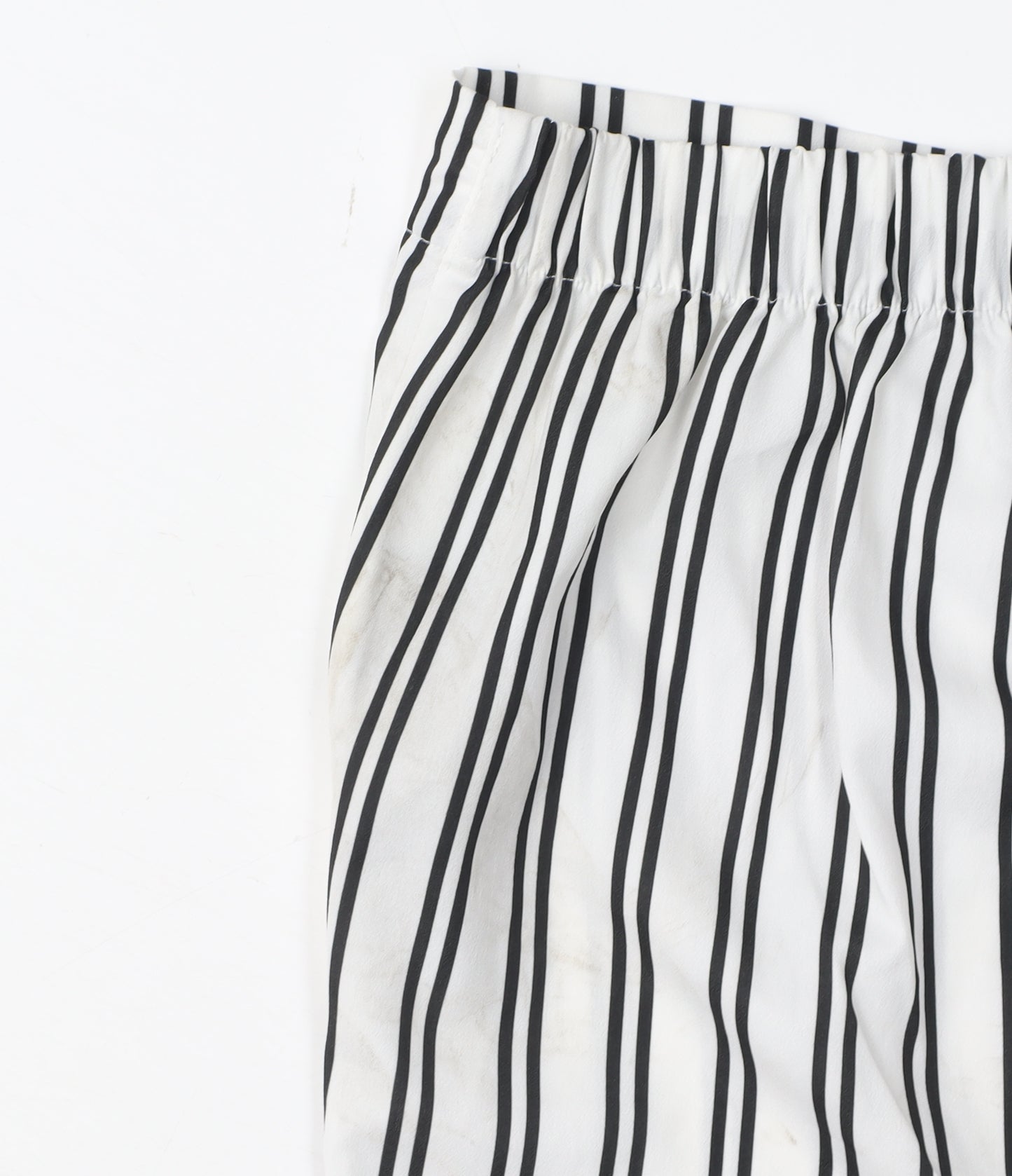 Jasper Conran Women's White Striped Cropped Trousers Size 8