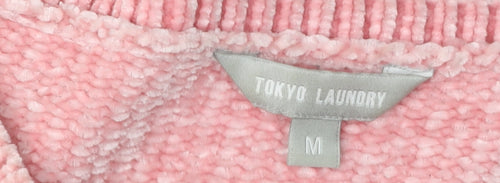 Tokyo Laundry Women's Pink Cable-Knit Pullover M
