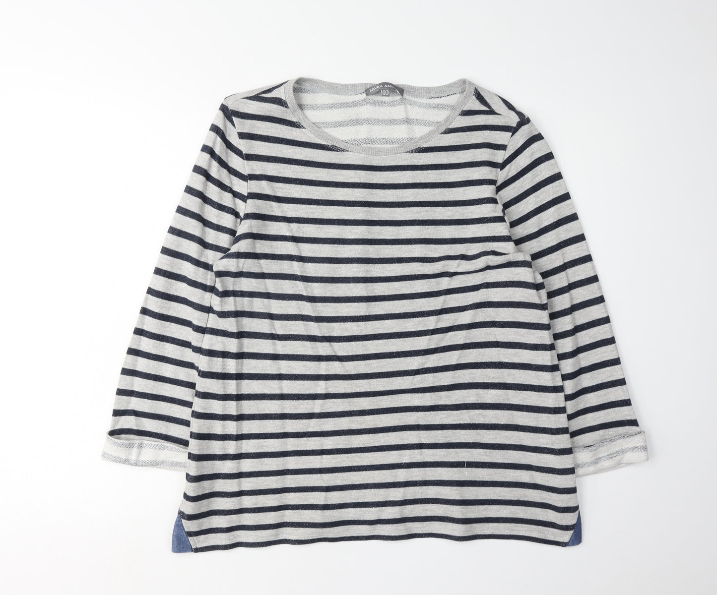 Laura Ashley Women's Multicoloured Striped Pullover Jumper Size 16