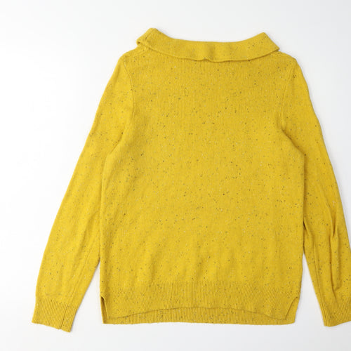 Laura Ashley Women's Yellow Cowl Neck Jumper Size 8