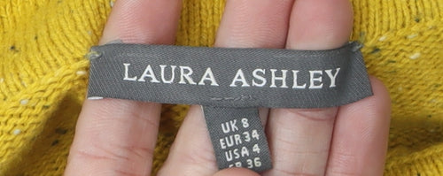 Laura Ashley Women's Yellow Cowl Neck Jumper Size 8