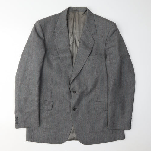 Magee Men's Grey 42R Blazer: Classic Wool Striped Elegance