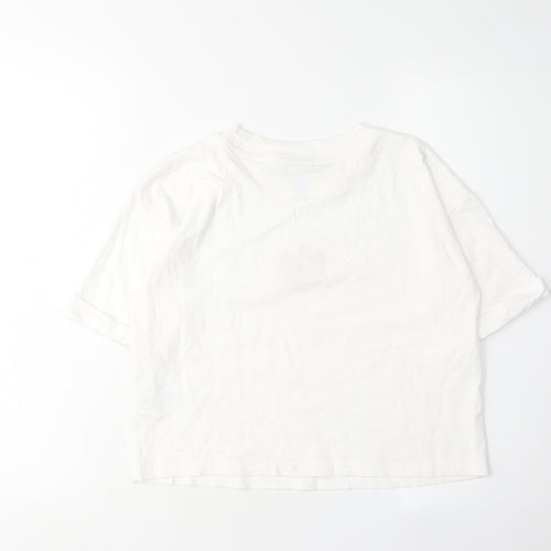 Adidas Women's White Crew Neck T-Shirt Size 14