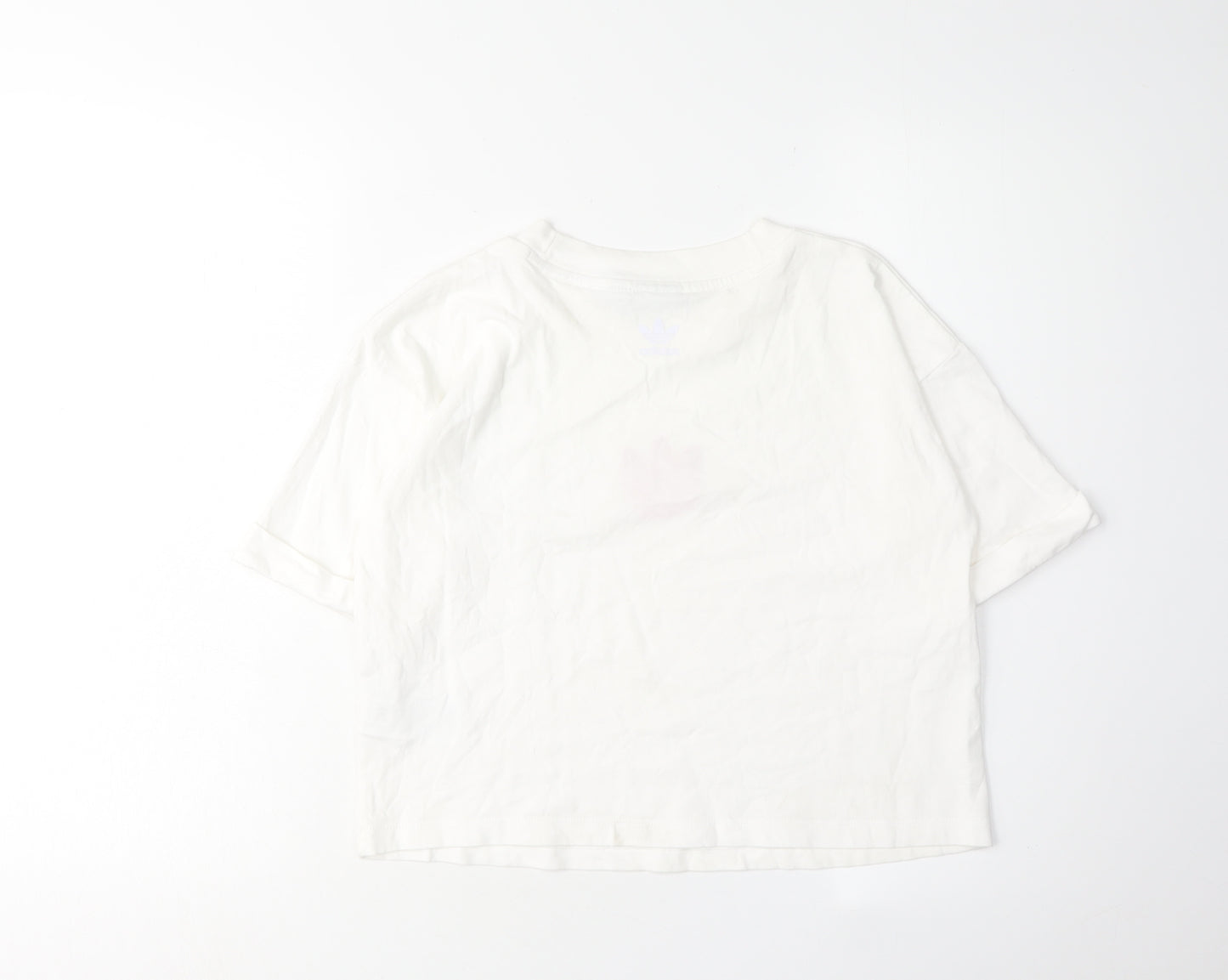 Adidas Women's White Crew Neck T-Shirt Size 14