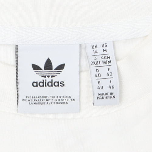 Adidas Women's White Crew Neck T-Shirt Size 14