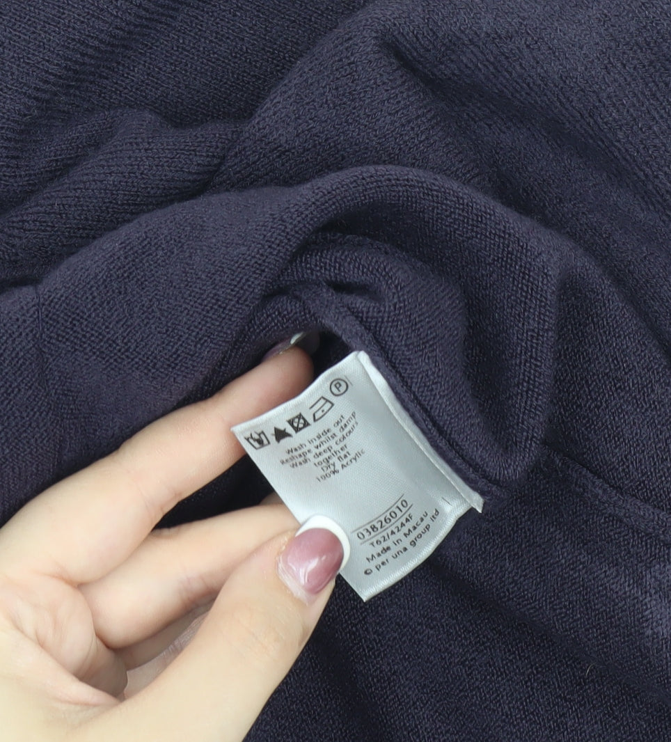 Marks and Spencer Women's Purple Sequin Cardigan - Size 12