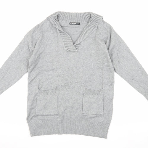 Threadbare Women's Grey Acrylic Knit Pullover Jumper, Size 6