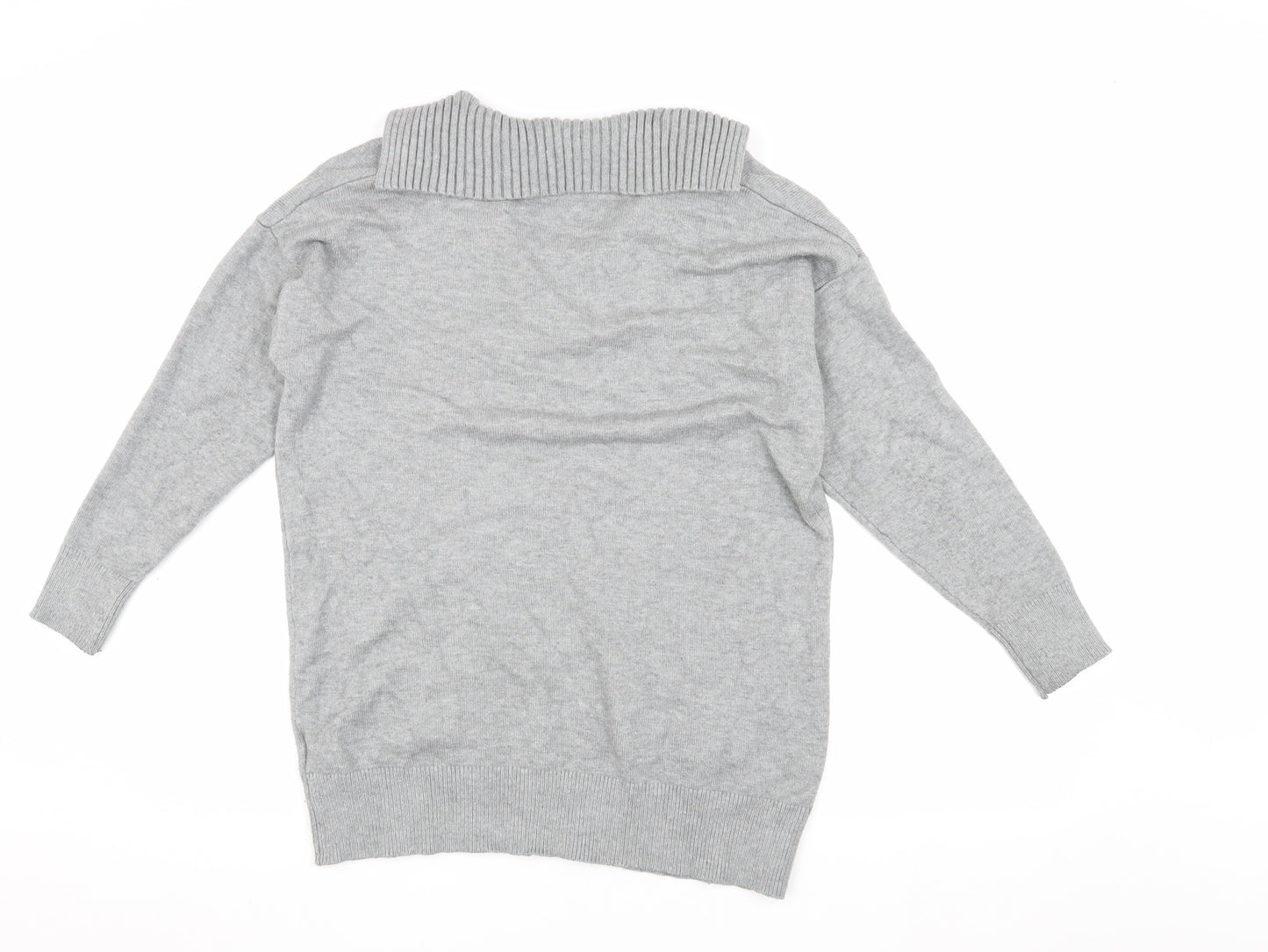 Threadbare Women's Grey Acrylic Knit Pullover Jumper, Size 6