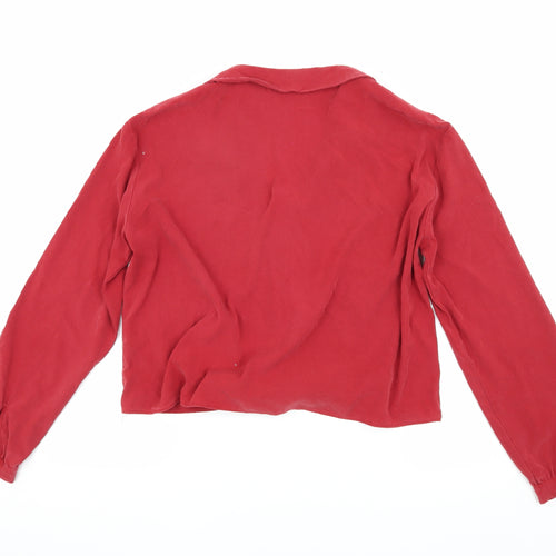 Zara Women's Red Button-Up Shirt Size 10