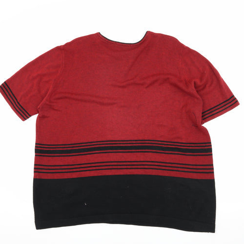 Berkertex Women's Red Striped T-Shirt Size 22