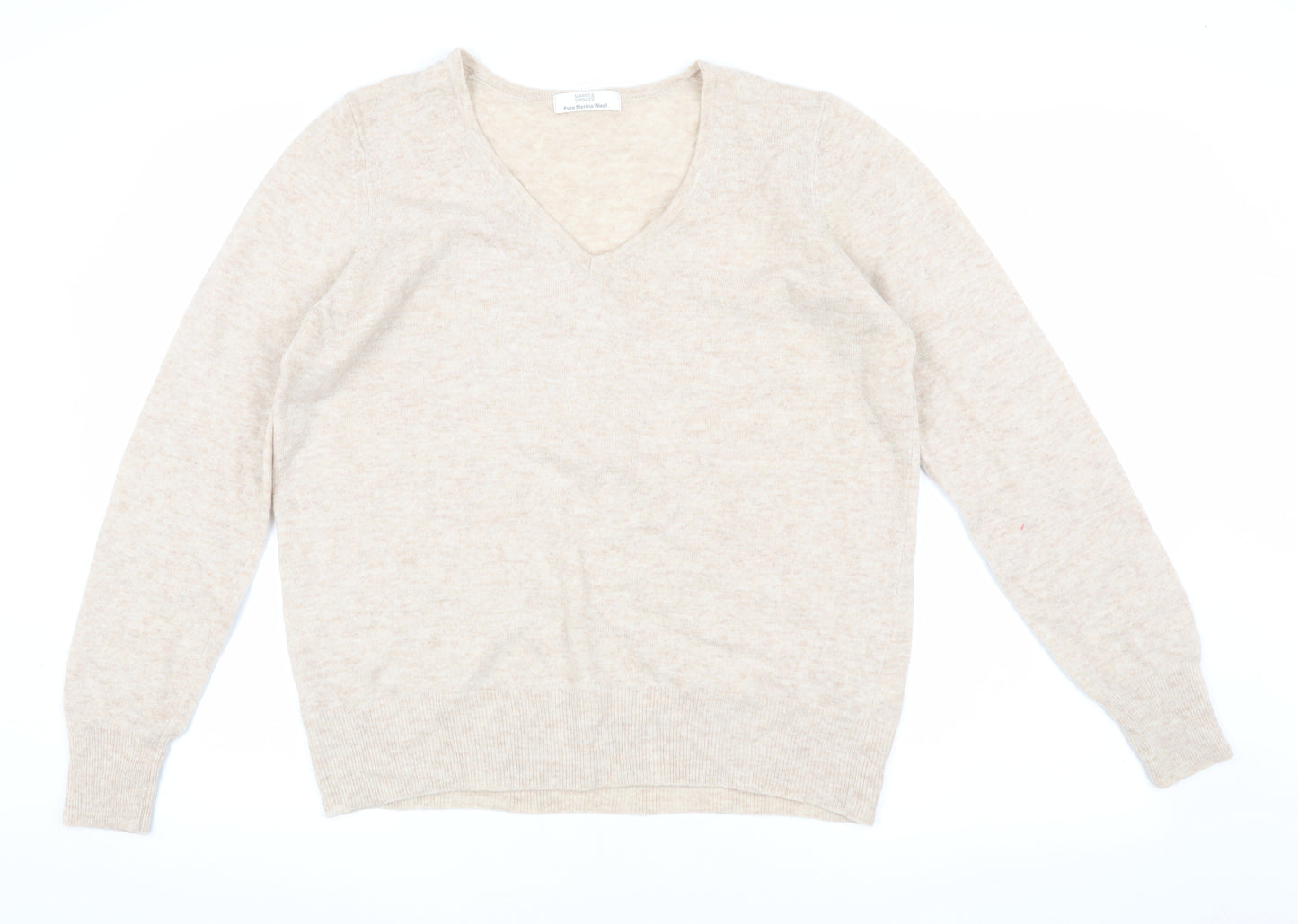 Marks and Spencer Womens Beige Merino Wool Jumper