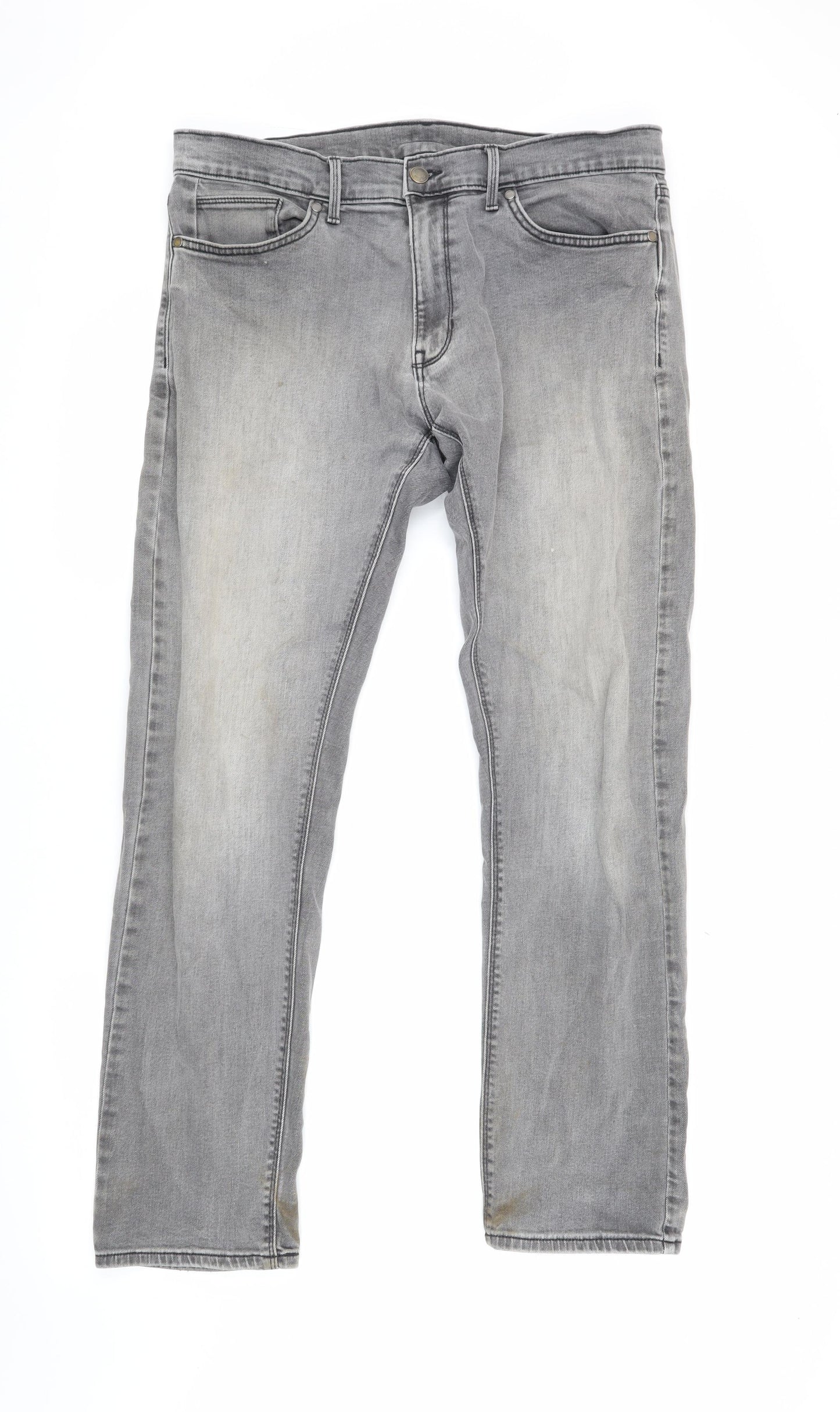 Marks and Spencer Grey Regular Fit Men's Jeans 34W 31L