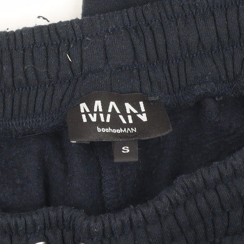 boohooMAN Men's Blue S Sweat Shorts with Logo