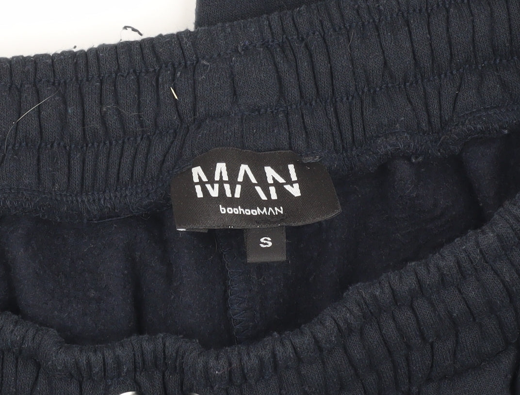 boohooMAN Men's Blue S Sweat Shorts with Logo